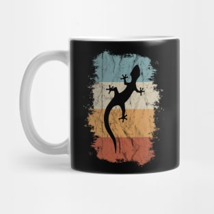 Vintage Reptile 80s Retro Gecko Silhouette Lizard Mug